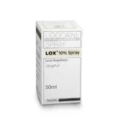 Lox 10% Spray Box/Carton showing the Front face.