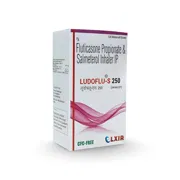Ludoflu-S 250 CFC-Free Inhaler Box/Carton showing the Front face.