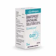 Lumigan 3 ml (0.01%) Box/Carton showing the Front face.