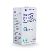 Lumigan 3 ml (0.03%) Box/Carton showing the Front face.