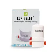 Lupihaler Inhaler Box/Carton + Inhaler showing the Front face.