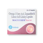 Macuchek Forte Capsule Box/Carton showing the Front face.
