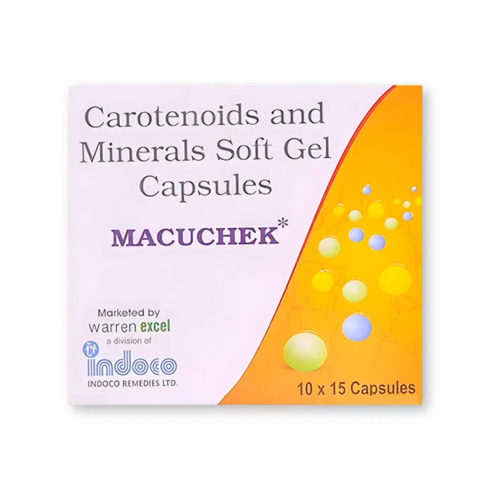 Macuchek Capsule Box/Carton showing the Front face.