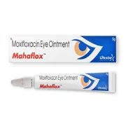 Mahaflox 5 gm Box/Carton + Tube showing the Front face.