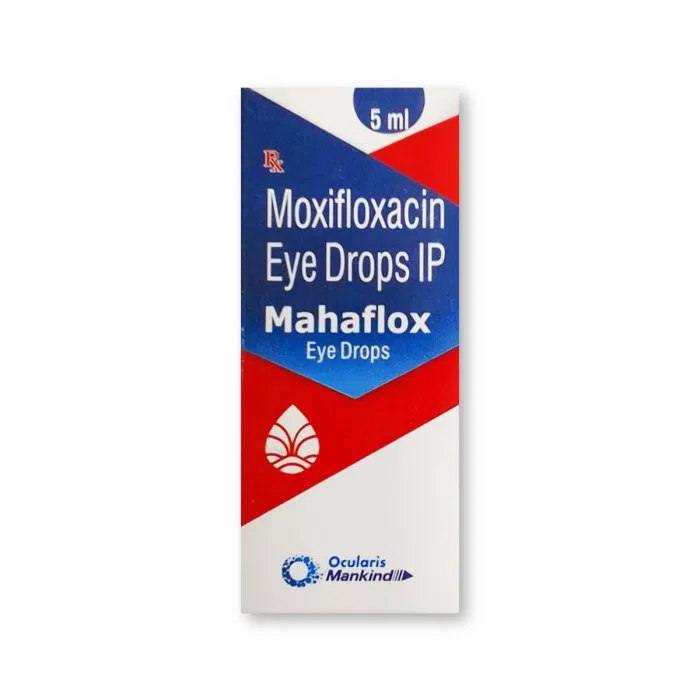 Mahaflox 5 ml Box/Carton showing the Front face.