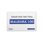 Malegra 100 Mg Box/Carton showing the Front face.