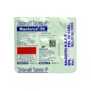 Manforce 50 Mg Blister Pack showing the Front face.