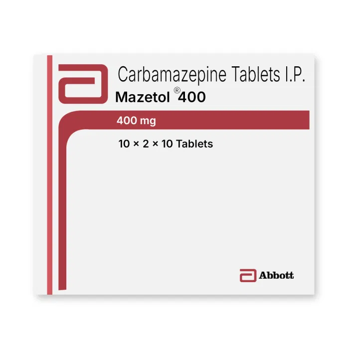 Mazetol 400 Tablet Box/Carton showing the Front face.