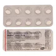 Medrol 4 Mg Tablet Blister Pack showing the Front and Back face.