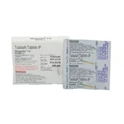 Megalis 10 Mg Box/Carton + Blister Pack showing the Front and Back face.