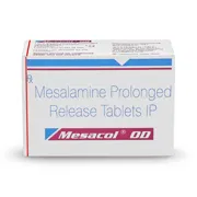 Mesacol Od 1.2 Gm Tablet 15'S Box/Carton showing the Front face.