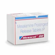 Mesacol Od 1.2 Gm Tablet 15'S Box/Carton showing the Front face.