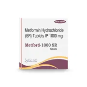 Metford 1000 Mg SR Tablet Box/Carton showing the Front face.
