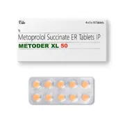 Metoder 50 Mg Tablet XL Box/Carton + Blister Pack showing the Front face.