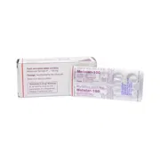 Metolar 100 Mg Box/Carton + Blister Pack showing the Front/Back face.