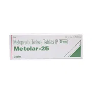 Metolar 25 Mg Box/Carton showing the Front face.