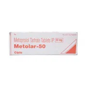 Metolar 50 Mg Box/Carton showing the Front face.