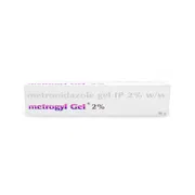 Metrogyl Gel 30 Gm Tube showing the Front face.