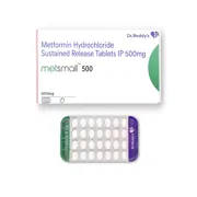 Metsmall 500 Tablet SR Box/Carton + Blister Pack showing the Front face.