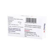 Meztec 400 Tablet DR Box/Carton showing the Back face.
