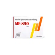MF 850 Mg Tablet Box/Carton showing the Front face