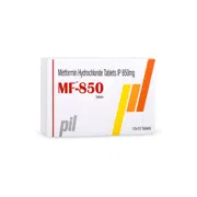 MF 850 Mg Tablet Box/Carton showing the Front face