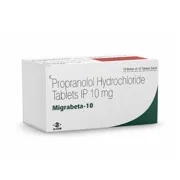 Migrabeta 10 mg Tablet Box/Carton showing the Front face.
