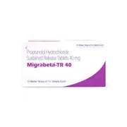 Migrabeta-TR 40 Tablet Box/Carton showing the Front face