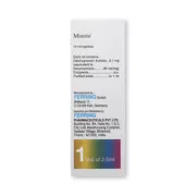 Minirin Nasal Spray 2.5 ml Vial showing the Front face.