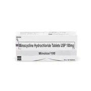 Minolox 100 Tablet Box/Carton showing the Front face.