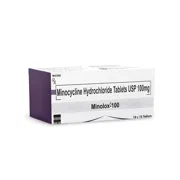 Minolox 100 Tablet Box/Carton showing the Front face.