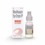 Mosi Eye Drop Box/Carton + Eye Drops Bottle showing the Front face.