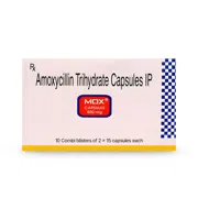 Mox 500 Mg Capsule Box/Carton showing the Front face.