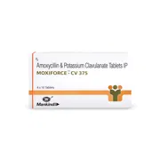 Moxiforce-CV 375 Tablet Box/Carton showing the Front face