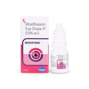 Moxiford 0.5% 5 ml Box + Eye Drops Bottle Showing the Front face