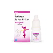 Moxigram 5 ml Box + Eye Drops Bottle Showing the Front face