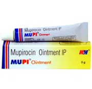 Mupi Ointment Tube + Box/Carton showing the Front face.