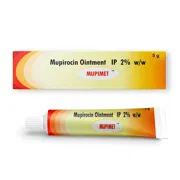 Mupimet Ointment Box/Carton + Tube showing the Front face.