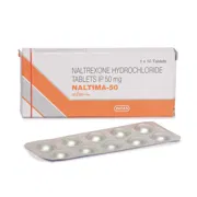 Naltima 50 Mg Box/Carton + Blister Pack showing the Front face.