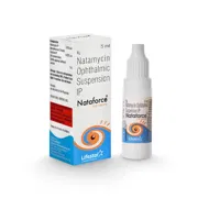 Nataforce Eye Drop Box/Carton + Eye Drops Bottle showing the Front face.