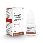 Natasol Eye Drop Box/Carton + Eye Drops Bottle showing the Front face.