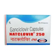 Natclovir 250 Mg Box/Carton showing the Front face.