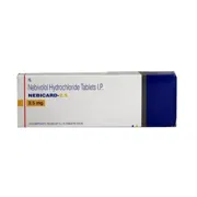 Nebicard 2.5 Mg Box/Carton showing the Front face.