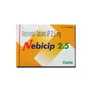 Nebicip 2.5 Tablet Box/Carton showing the Front face.