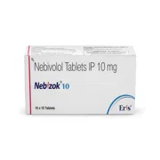 Nebizok 10 Mg Tablet Box/Carton showing the Front face.