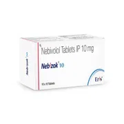 Nebizok 10 Mg Tablet Box/Carton showing the Front face.