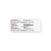 Nebizok 10 Mg Tablet Strip showing the Front face.