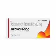 Neckcin 500 Mg Tablet Box/Carton showing the Front face.