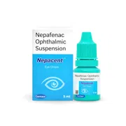 Nepacent 0.10% 5 ml Box + Eye Drops Bottle Showing the Front face