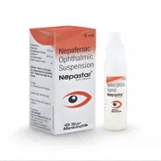 Nepastar Eye Drop Box/Carton + Eye Drops Bottle showing the Front face.